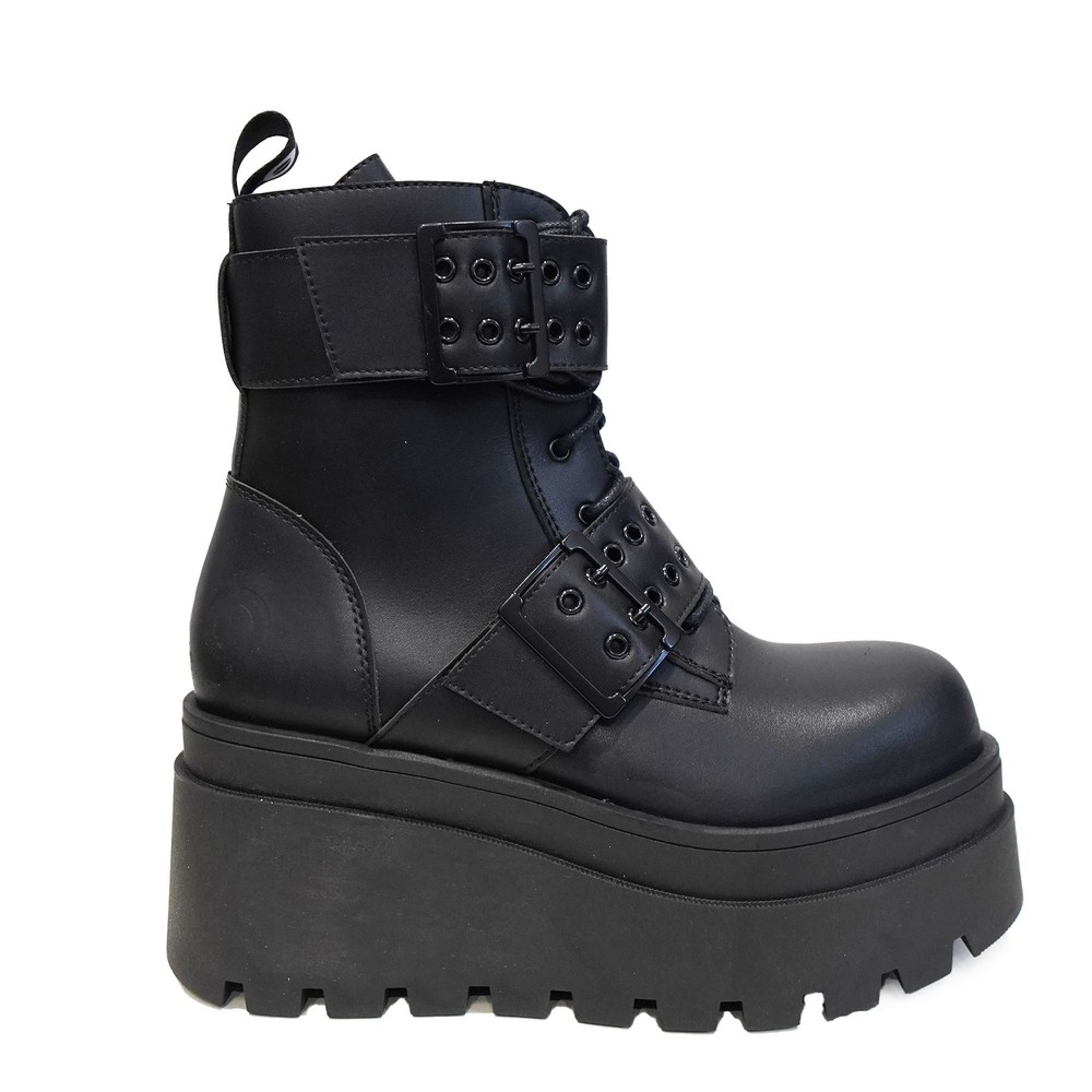 Altercore - Deminis Vegan Plattformstiefel - Schwarz